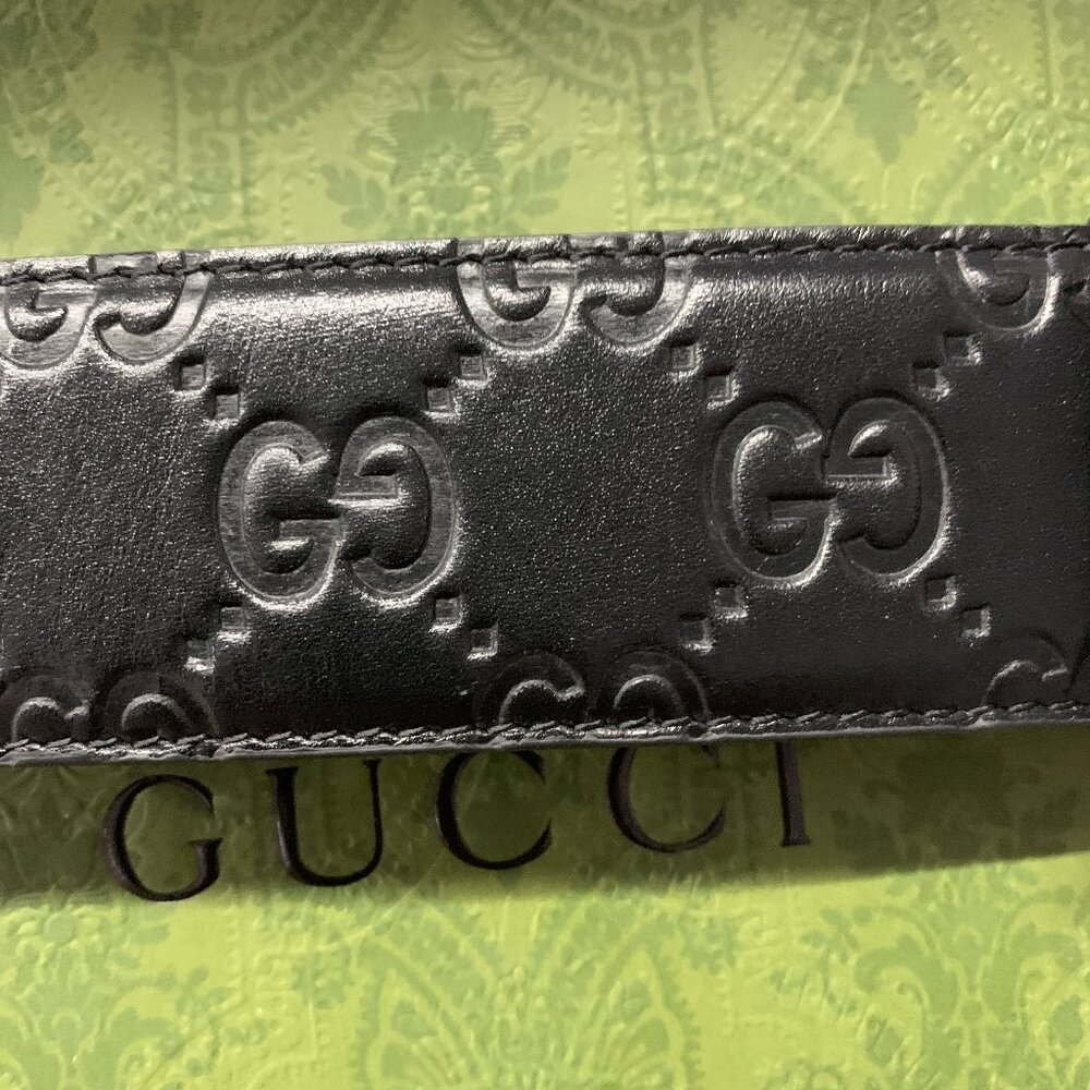 Gucci Black Leather Gold Hysteria Crest Buckle Belt Size 95/38 - Picture 4 of 4